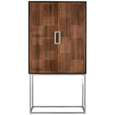Fairland 2 Door Bar Cabinet - Black, Mango Wood image