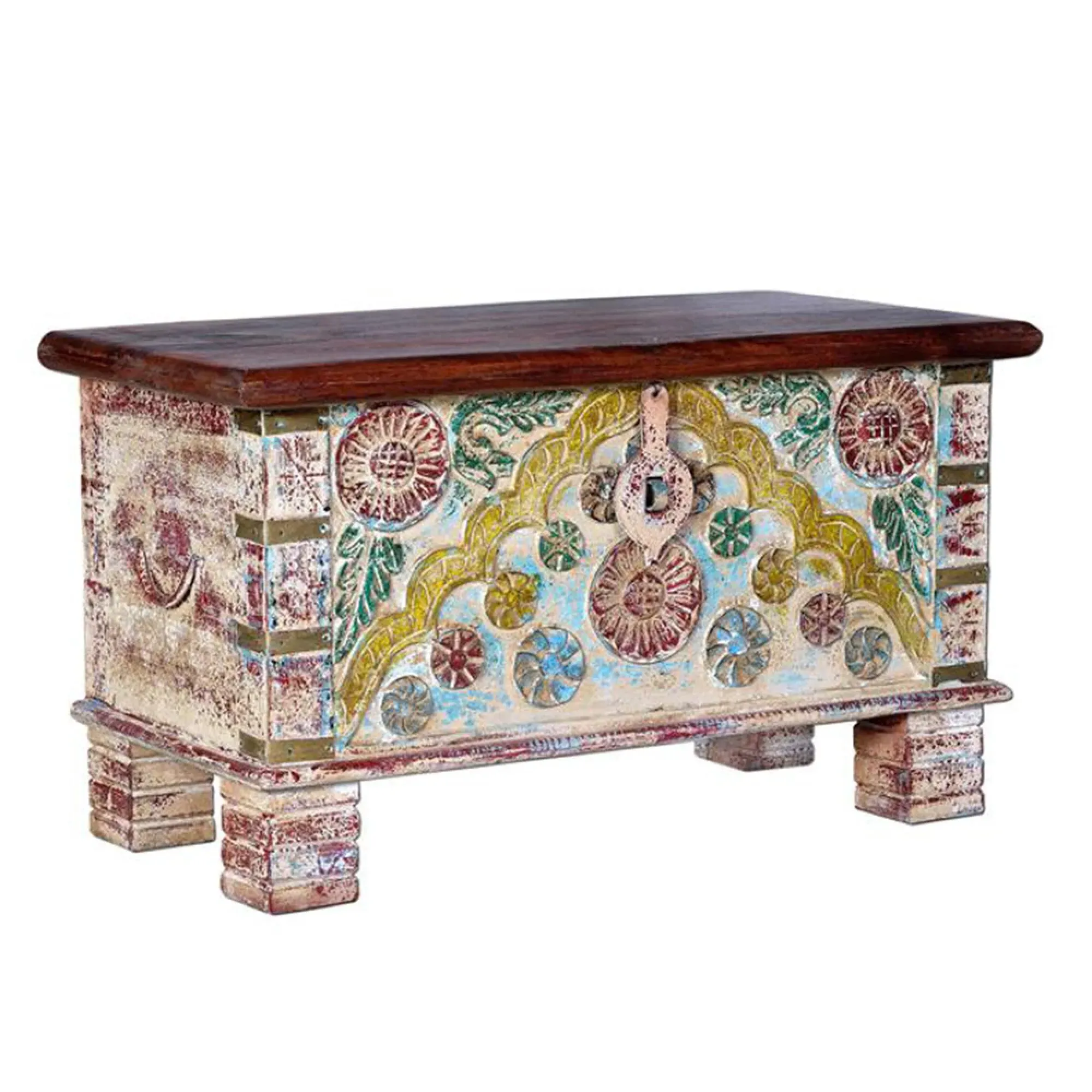 Feldham Storage Trunk - Multicolour, Mango Wood