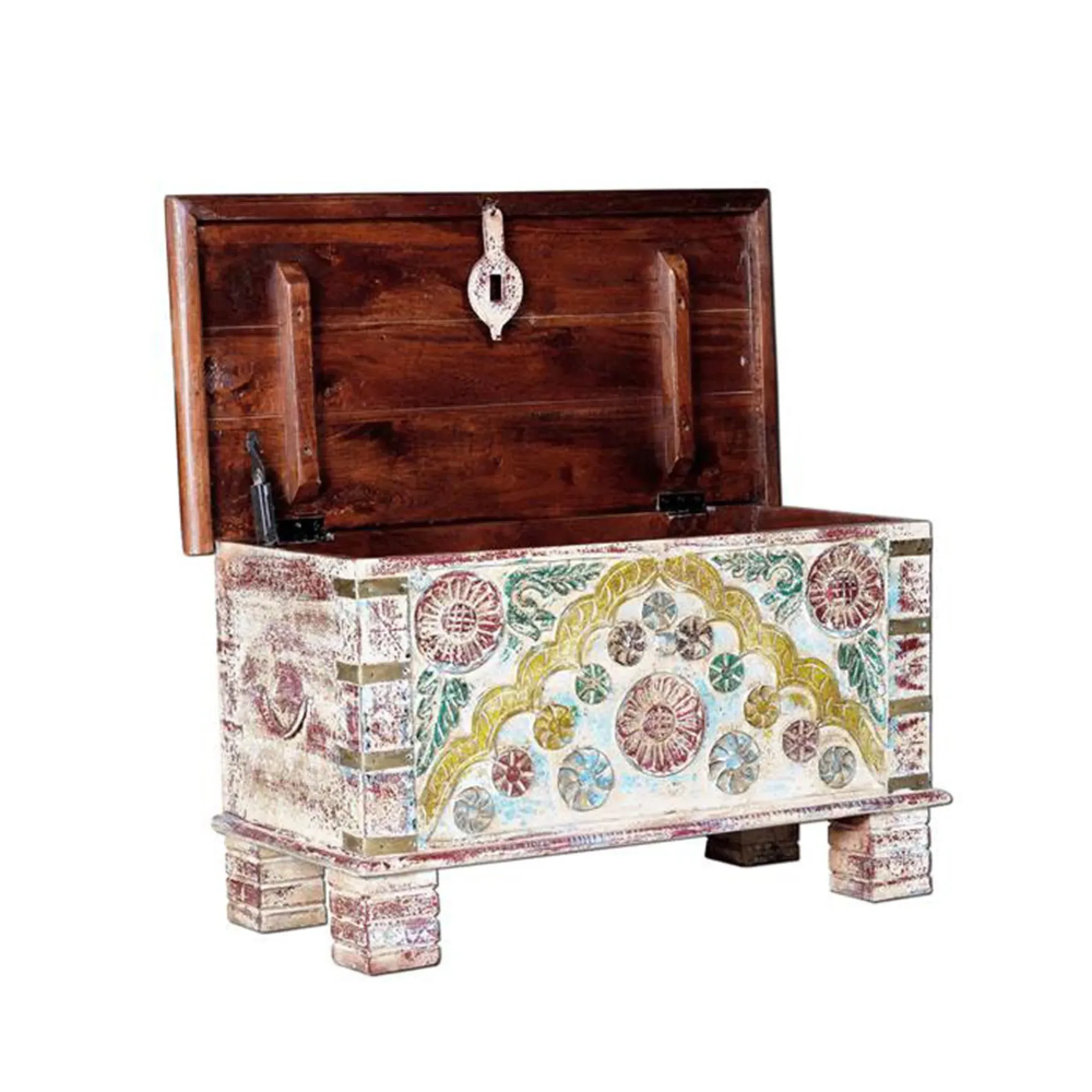 Feldham Storage Trunk - Multicolour, Mango Wood