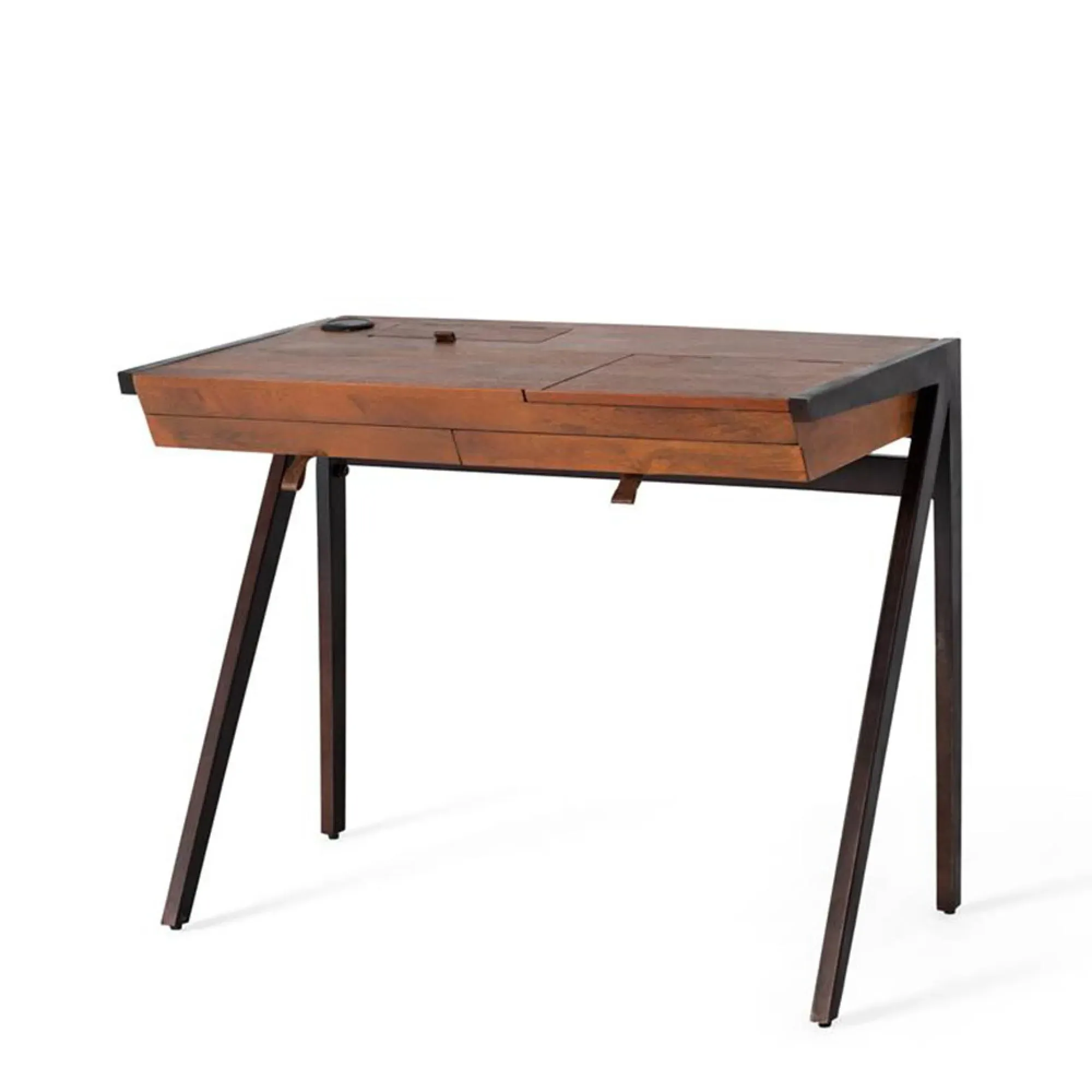 Fermo 2 Drawer Desk - Walnut, Mango Wood