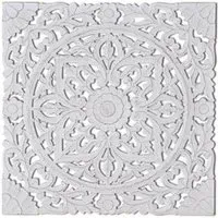 Fetesht Square Decorative Panel - White, Wood