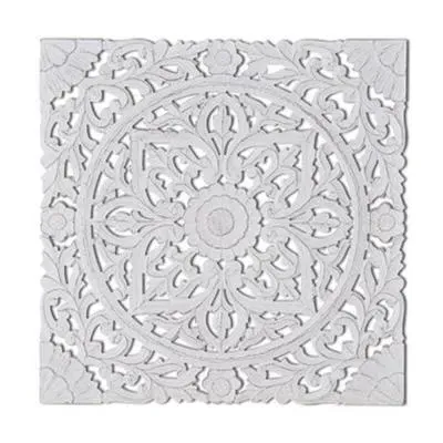 Fetesht Square Decorative Panel - White, Wood image