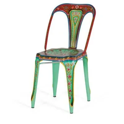 Flint Tolix Dining Chair Set of 2 - Green, Metal
