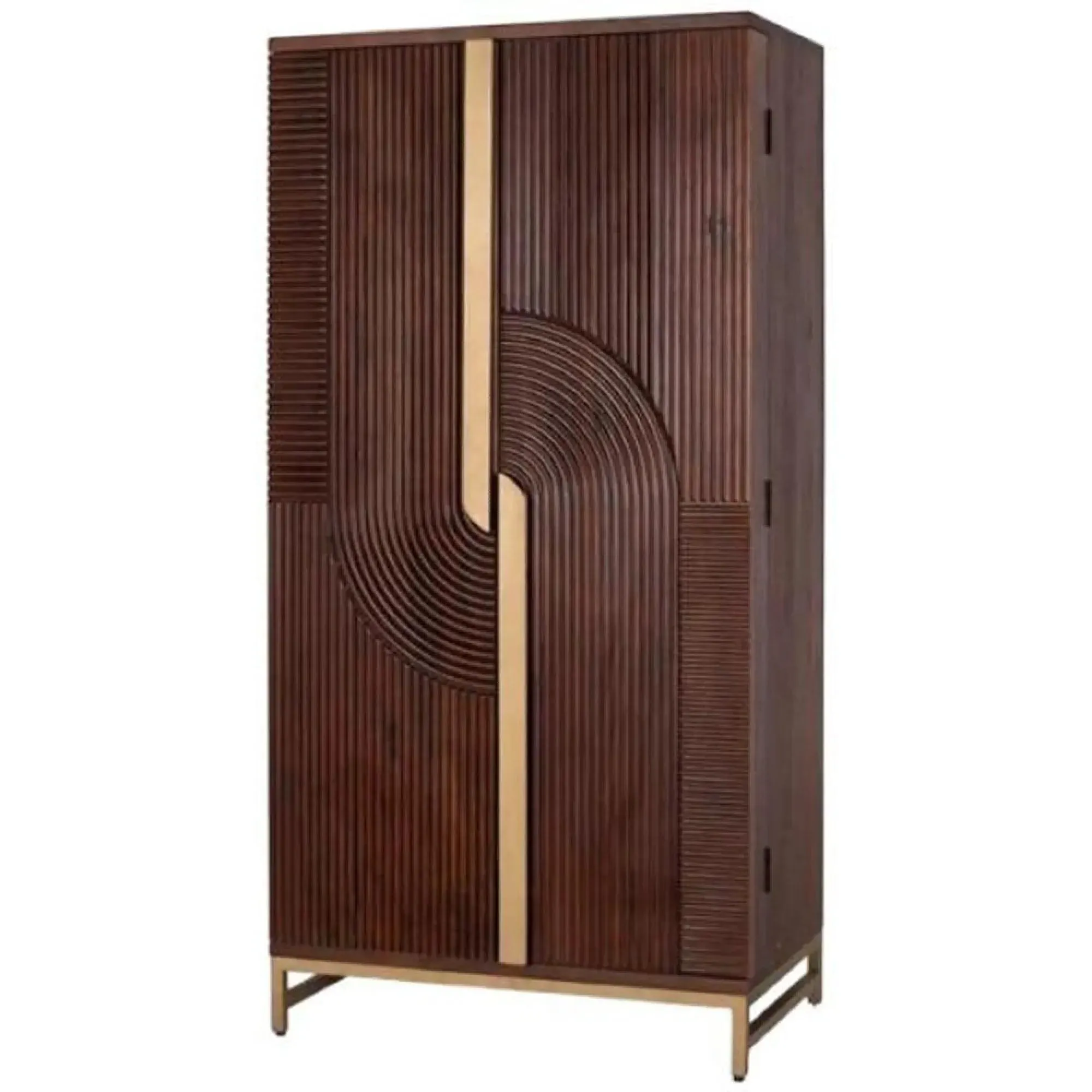 Flora Tall Bar Cabinet - Cherry, Mango Wood