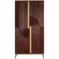 Flora Tall Bar Cabinet - Cherry, Mango Wood