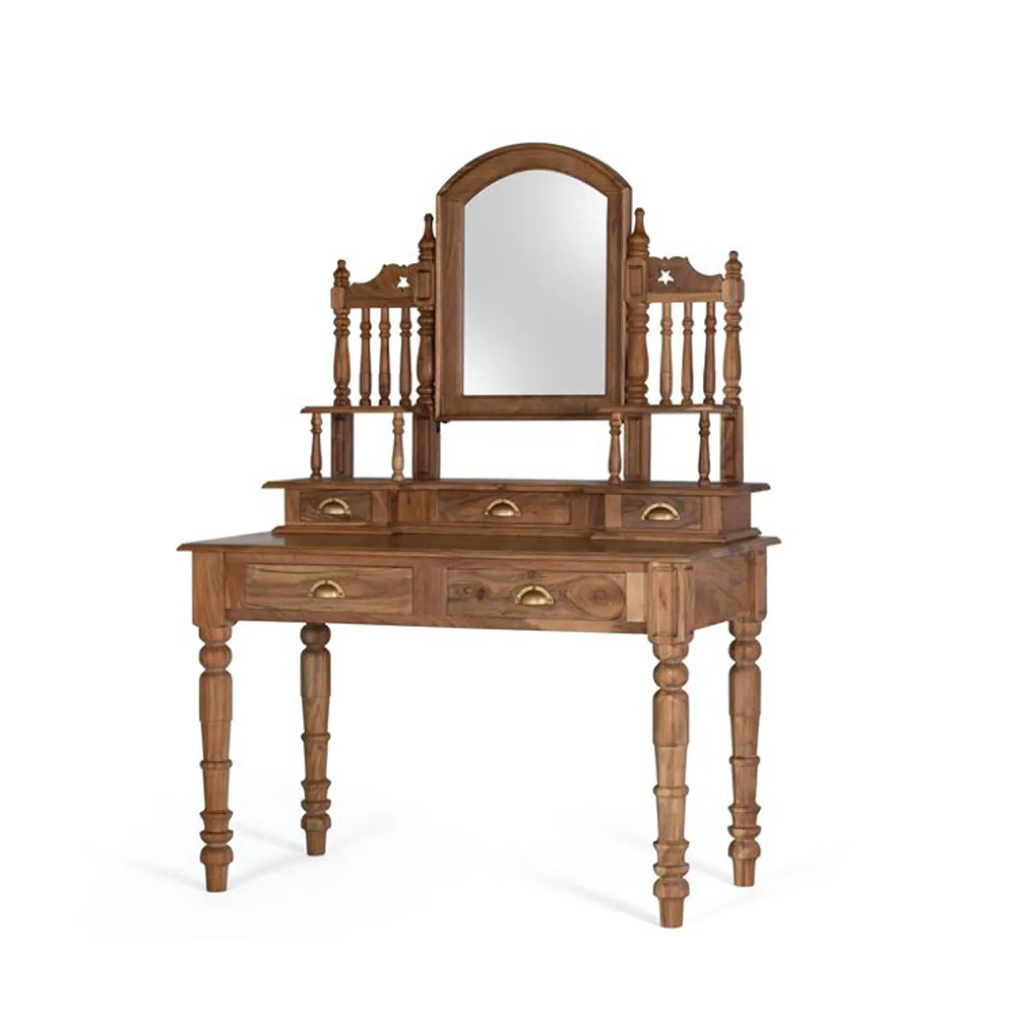 Florence Mango Wood Dressing Table - Walnut