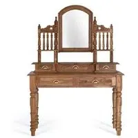 Florence Mango Wood Dressing Table - Walnut