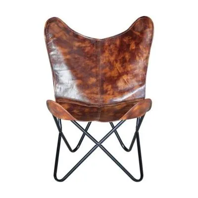 Fowlerton Butterfly Chair - Brown, Leather image