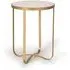 Fufuni Round End Table - White, Marble