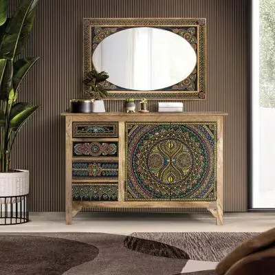 Galach 2 Door Medium Sideboard - Black, Mango Wood image