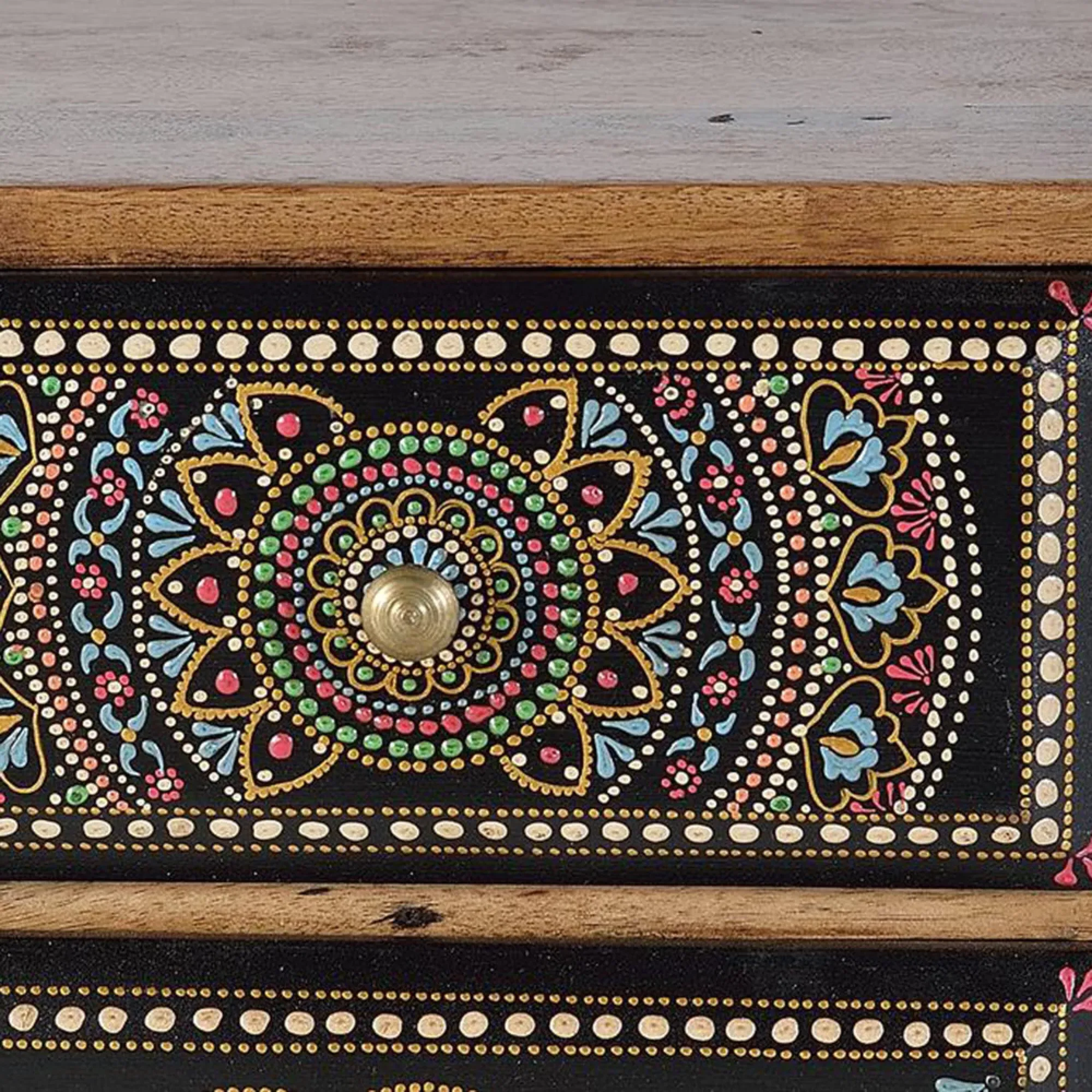 Galach 4 Drawer Chest - Black, Mango Wood