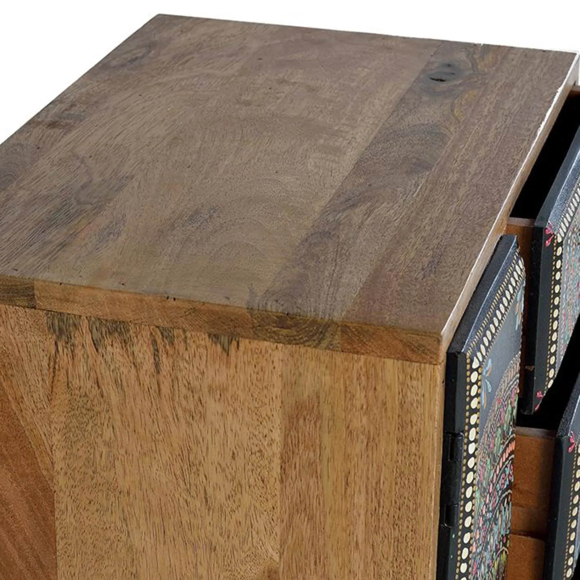 Galach 4 Drawer Chest - Black, Mango Wood