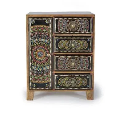 Galach 4 Drawer Chest - Black, Mango Wood image