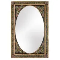 Galach Wall Mirror - Black, Mango Wood