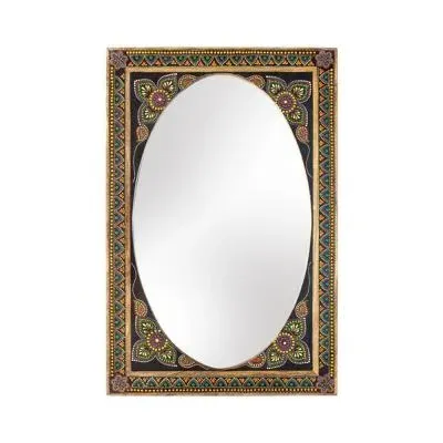 Galach Wall Mirror - Black, Mango Wood image