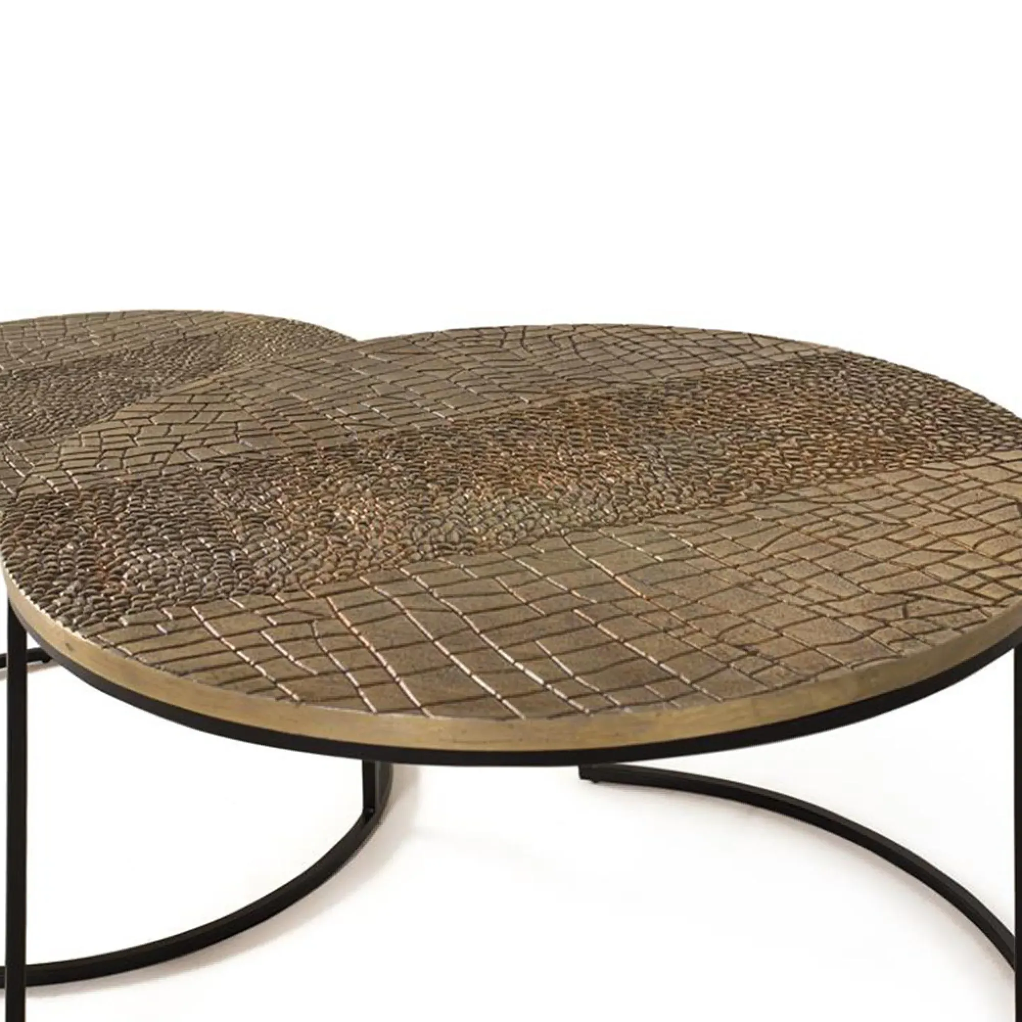 Gawani Round Coffee Table Set of 2 - Bronze, Aluminium