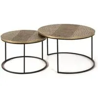 Gawani Round Coffee Table Set of 2 - Bronze, Aluminium