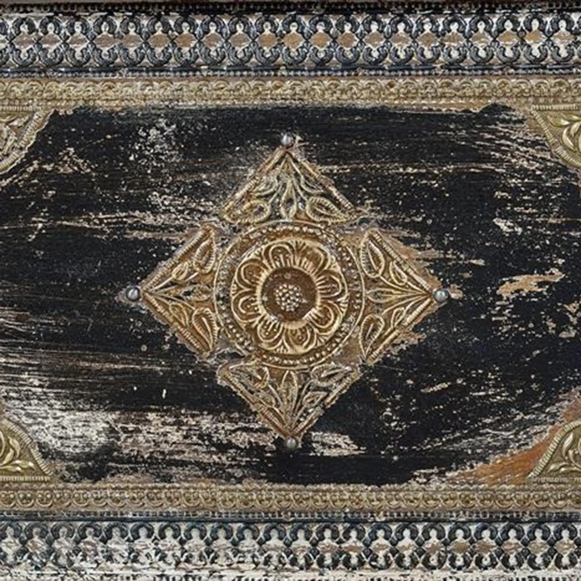 Granitzen Carved Storage Trunk - Bronze, Mango Wood