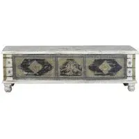 Granitzen Carved Storage Trunk - Bronze, Mango Wood