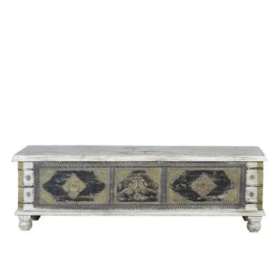 Granitzen Carved Storage Trunk - Bronze, Mango Wood image