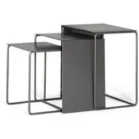 Gumbiro Nest of 3 Tables - Grey, Metal
