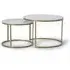 Guwalu Round Coffee Table Set of 2 - White, Marble