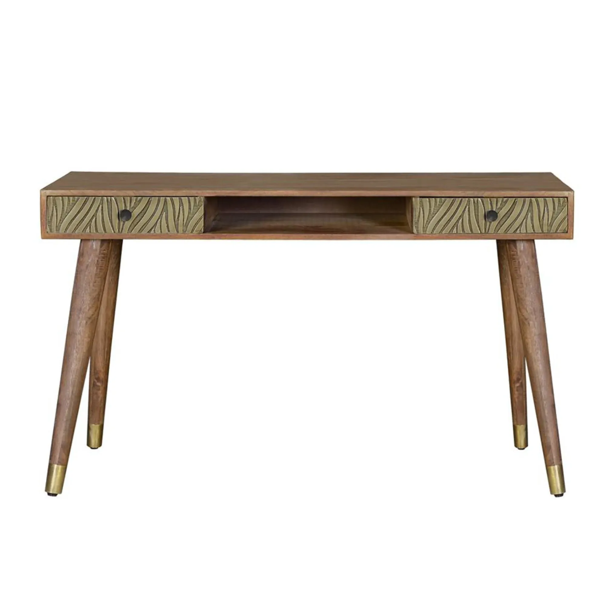 Hamlin 2 Drawer Desk - Brown, Mango Wood