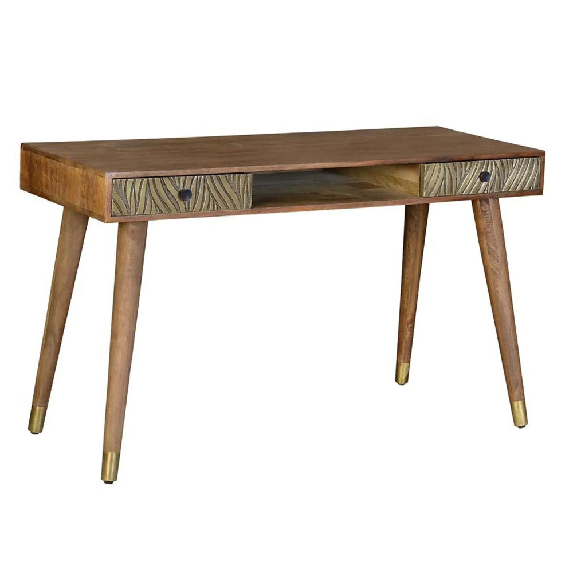 Hamlin 2 Drawer Desk - Brown, Mango Wood