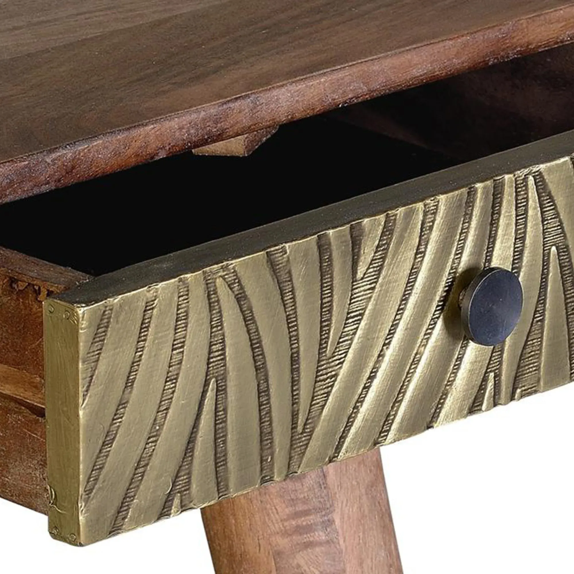 Hamlin 2 Drawer Desk - Brown, Mango Wood