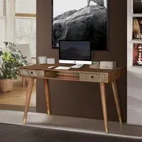 Hamlin 2 Drawer Desk - Brown, Mango Wood