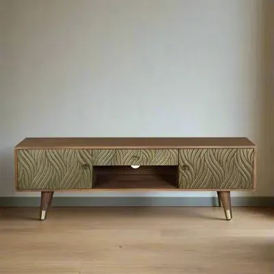 Hamlin TV Unit with Storage - Brown, Mango Wood