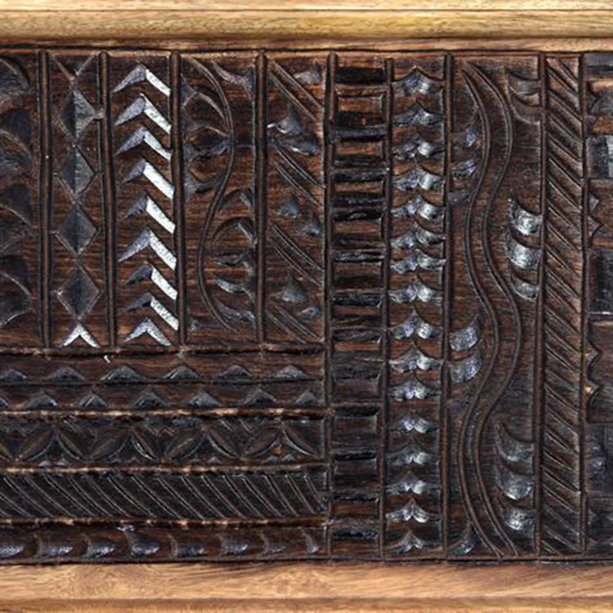 Hartheim Carved Storage Trunk - Mango Wood
