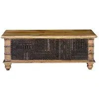 Hartheim Carved Storage Trunk - Mango Wood