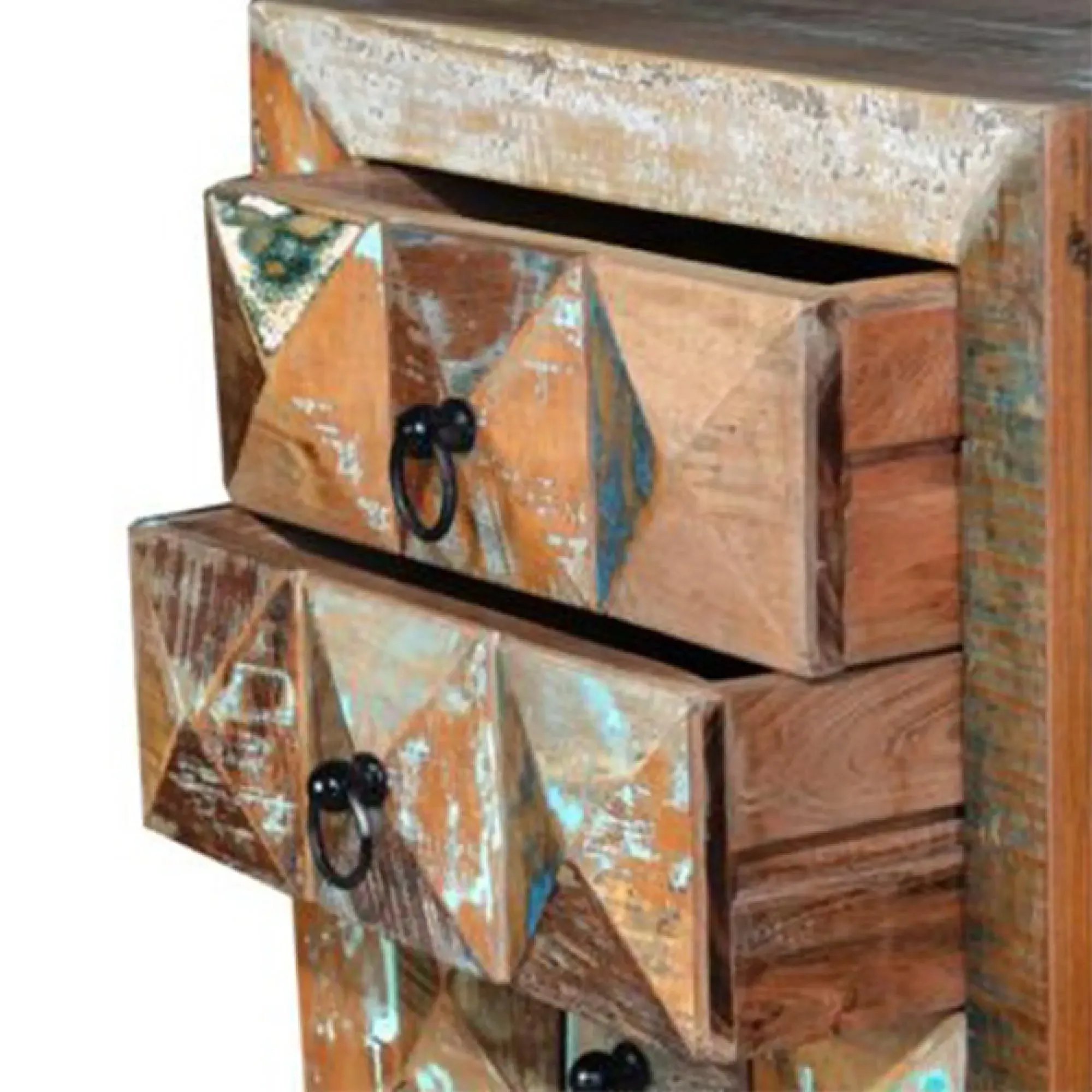 Hasley 3 Drawer Bedside Cabinet - Recycled Wood