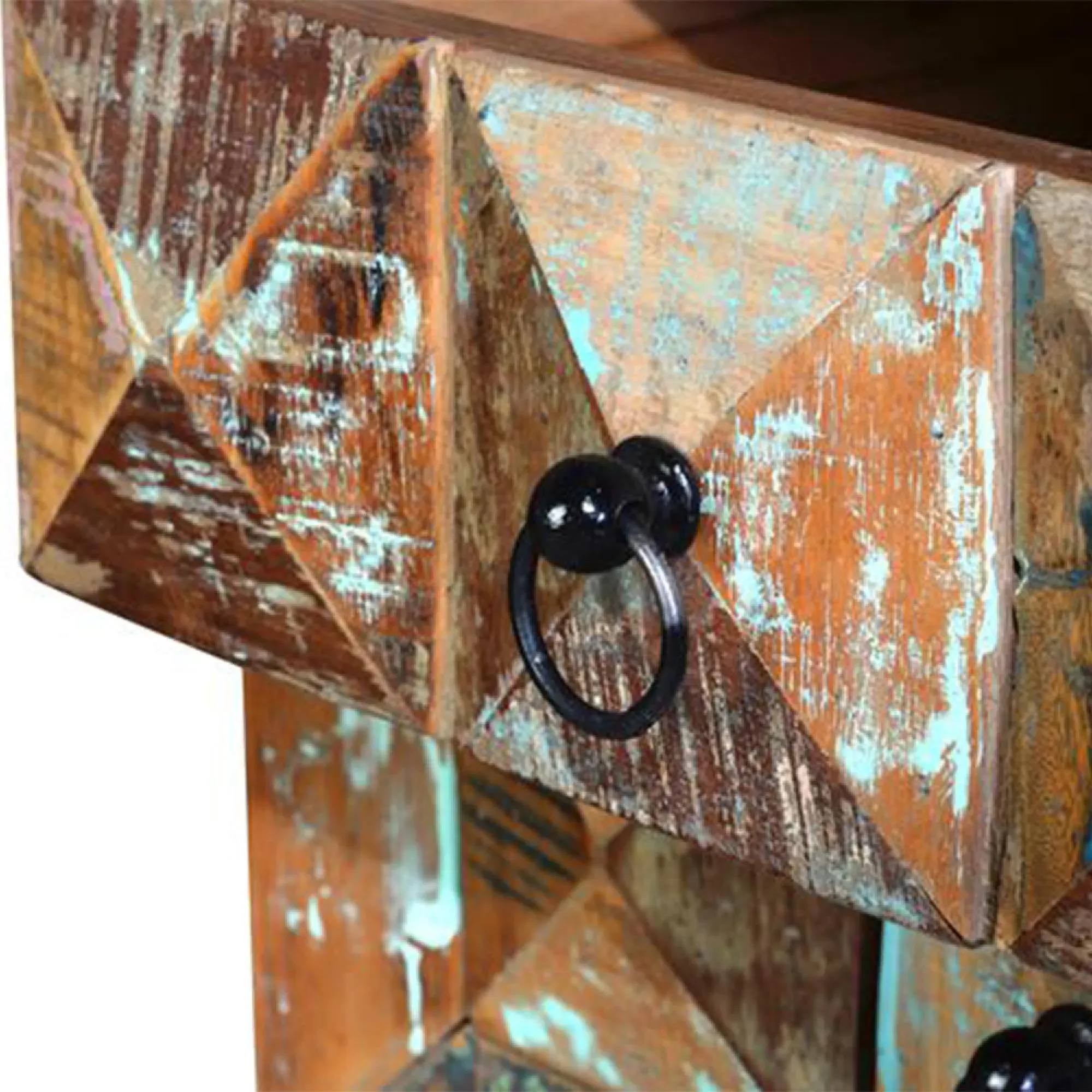 Hasley 3 Drawer Bedside Cabinet - Recycled Wood