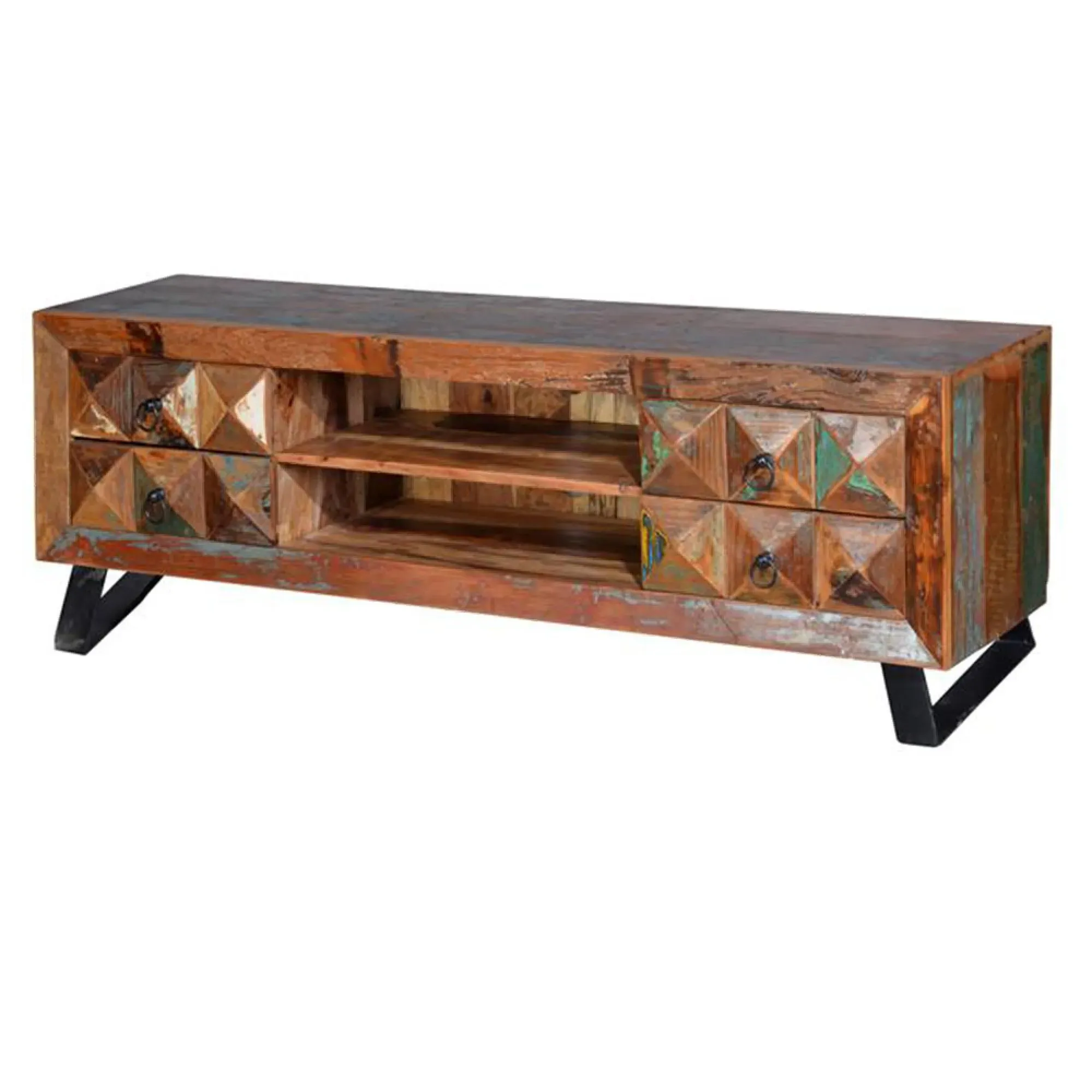Hasley 4 Drawer TV Unit - Recycled Wood