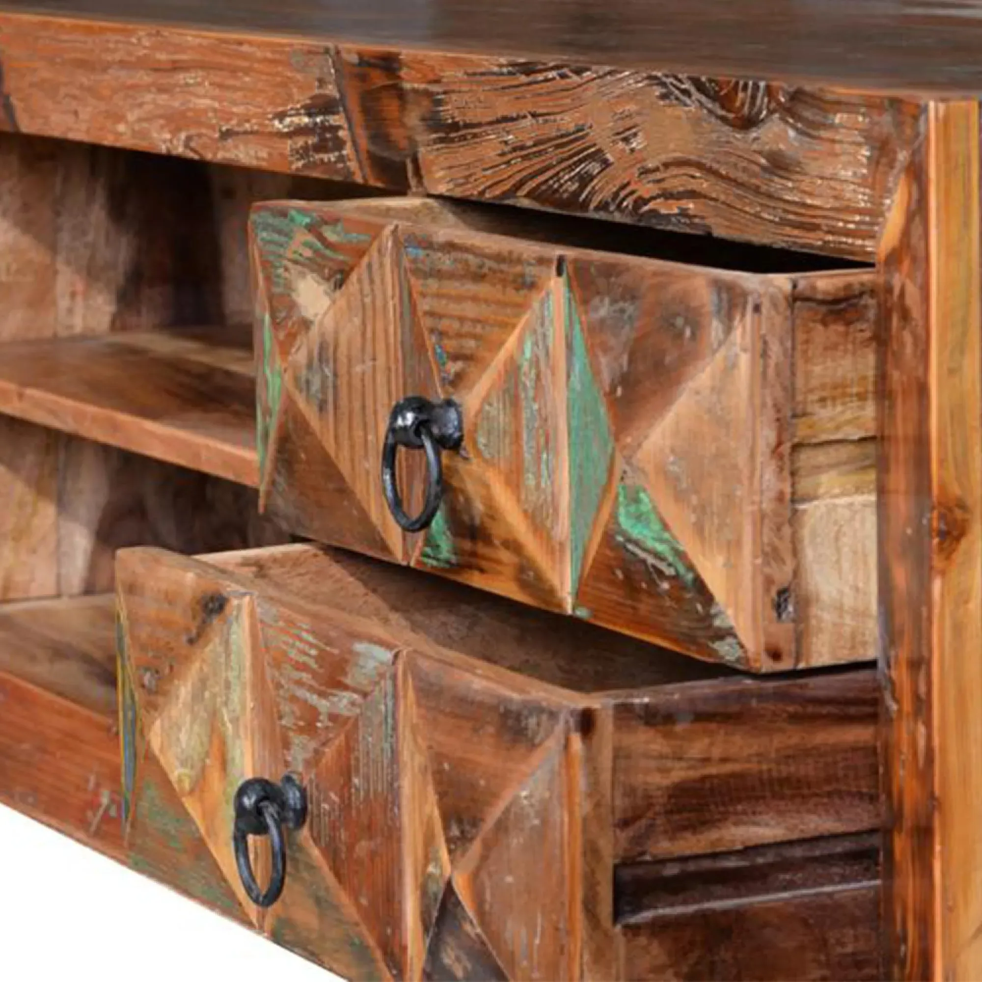 Hasley 4 Drawer TV Unit - Recycled Wood