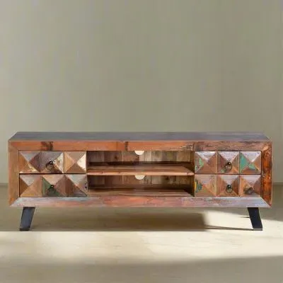 Hasley 4 Drawer TV Unit - Recycled Wood image