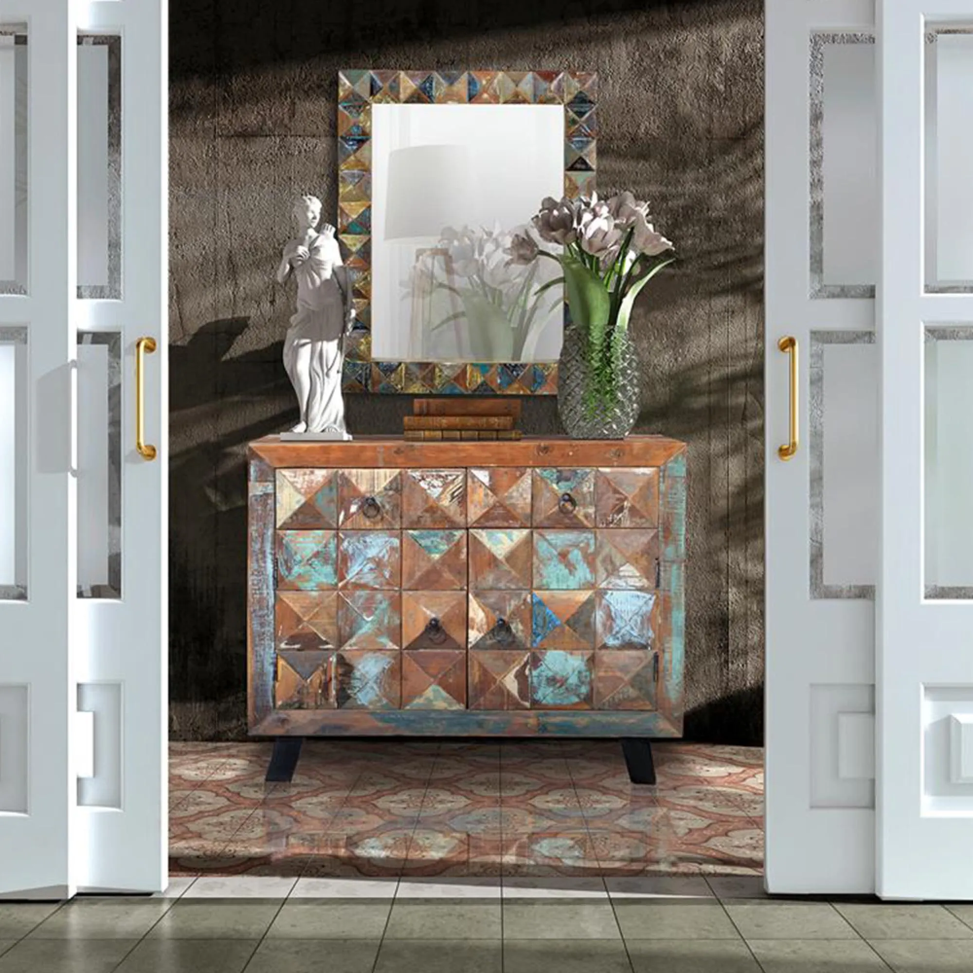 Hasley Wall Mirror - Recycled Wood