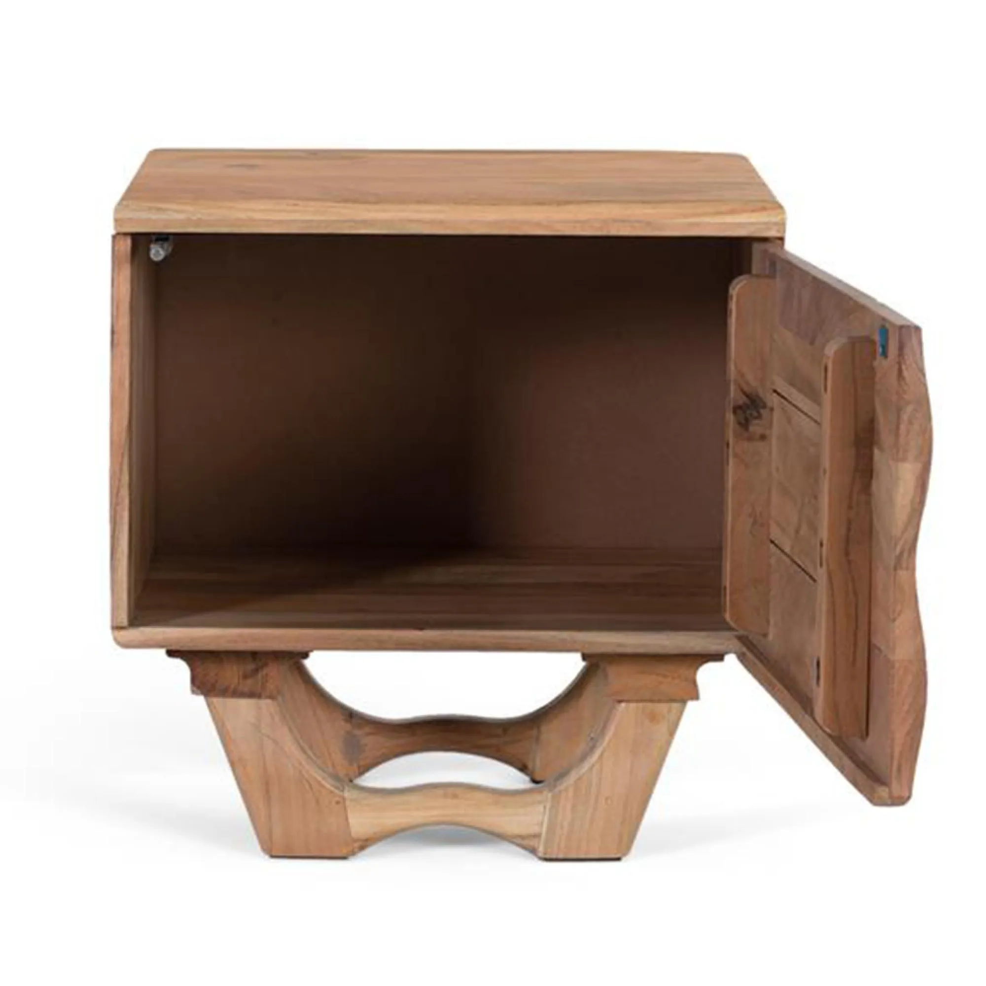 Hattie 1 Door Bedside Cabinet - Natural, Acacia Wood
