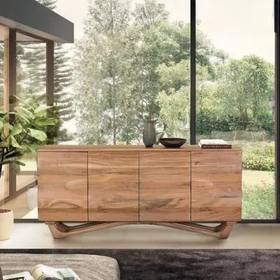 Hattie 4 Door Large Sideboard - Natural, Acacia Wood