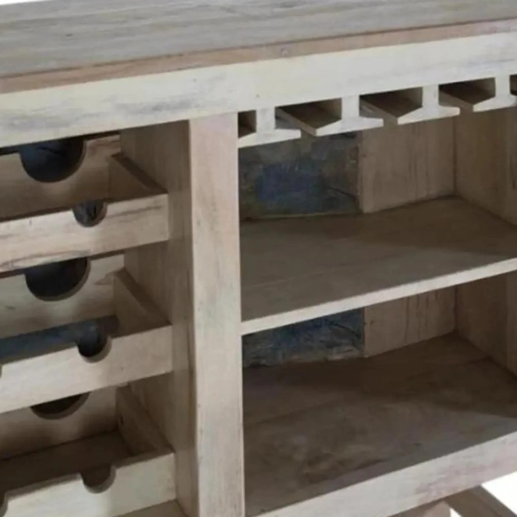 Haughton Carved Bar Counter - Antique White, Mango Wood