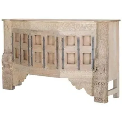 Haughton Carved Bar Counter - Antique White, Mango Wood image