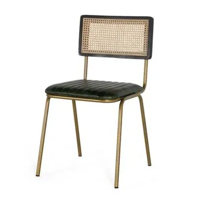 Haverford Dining Chair Set of 2 - Green, Leather image