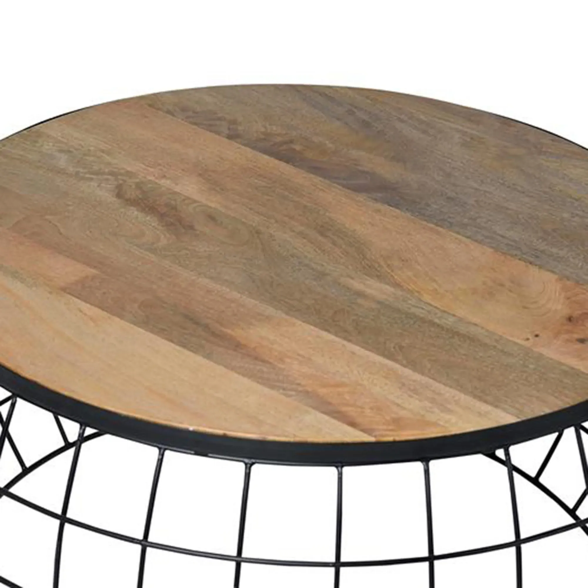 Hemagoma Round Coffee Table Set of 2 - Natural, Mango Wood