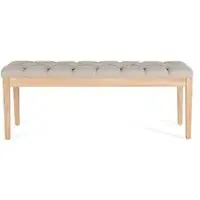 Hiawatha Padded Bench - Beige, Pine Wood
