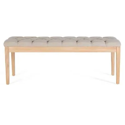 Hiawatha Padded Bench - Beige, Pine Wood image