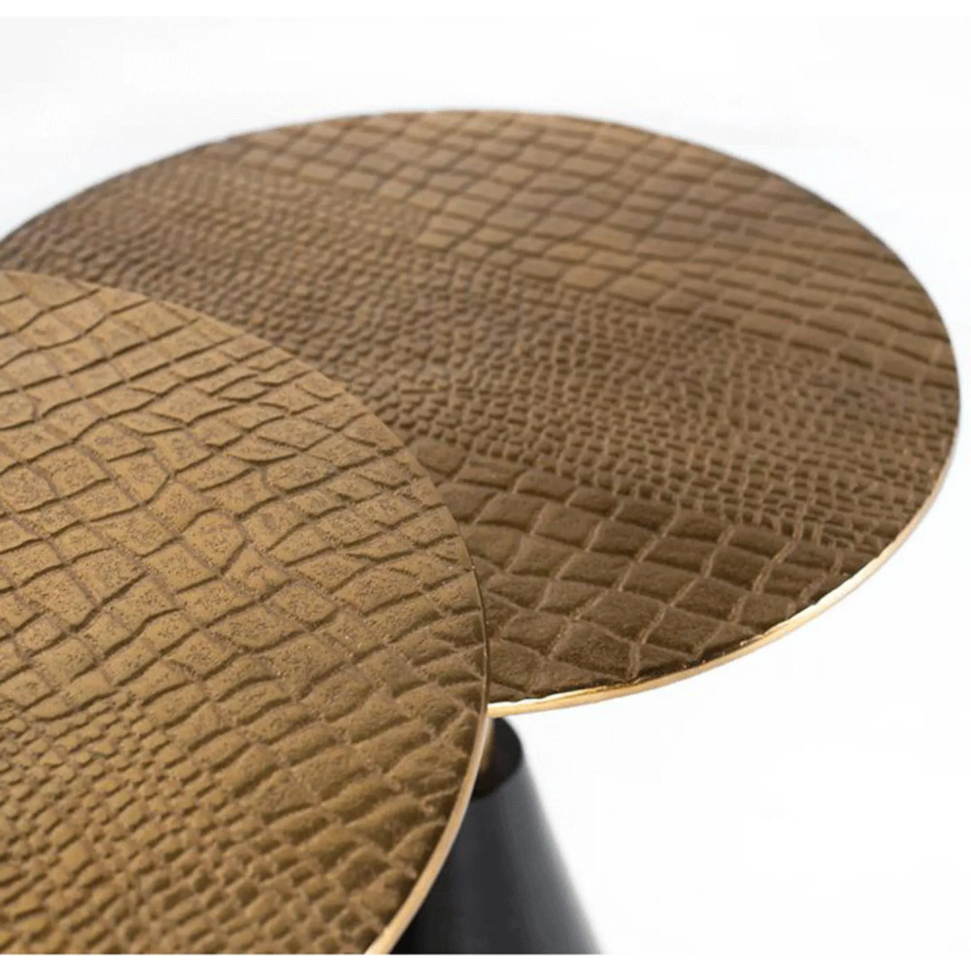 Holly Round Nest of 2 Tables - Bronze, Metal