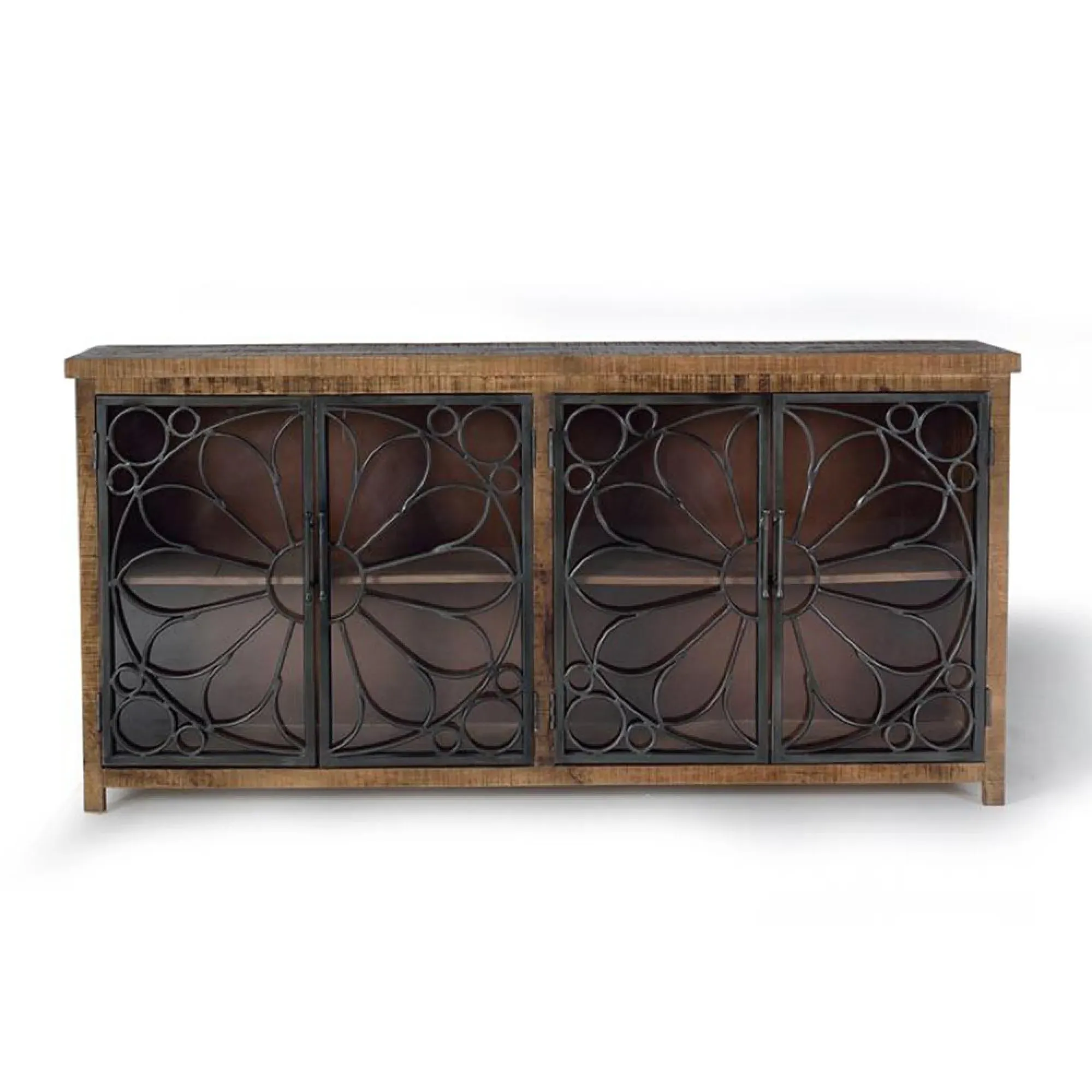 Hopkins 4 Door Sideboard - Natural and Grey, Mango Wood