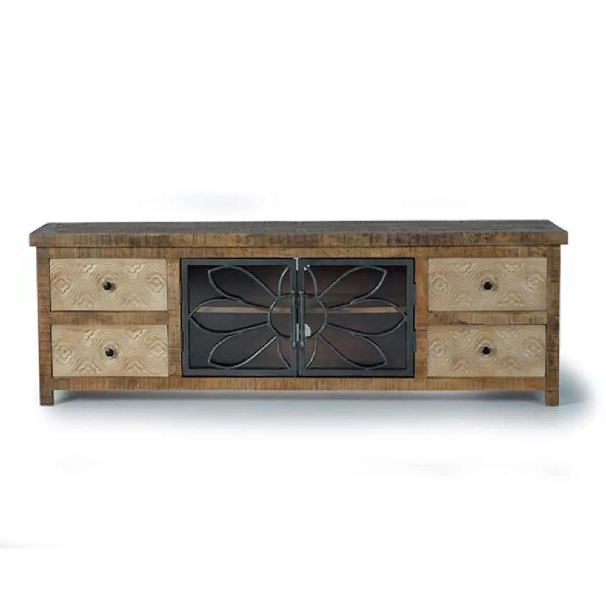 Hopkins Large TV Unit with Storage - Natural, Mango Wood